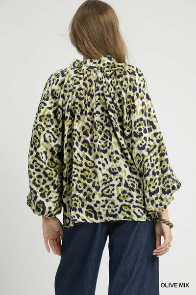 Leopard Print Satin Blouse