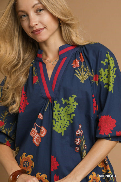 Floral Print Shift Dress
