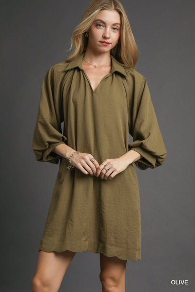 Ruffle Hem Tunic Dress