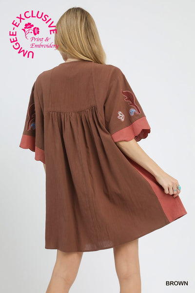 Embroidered Boho Tunic Dress