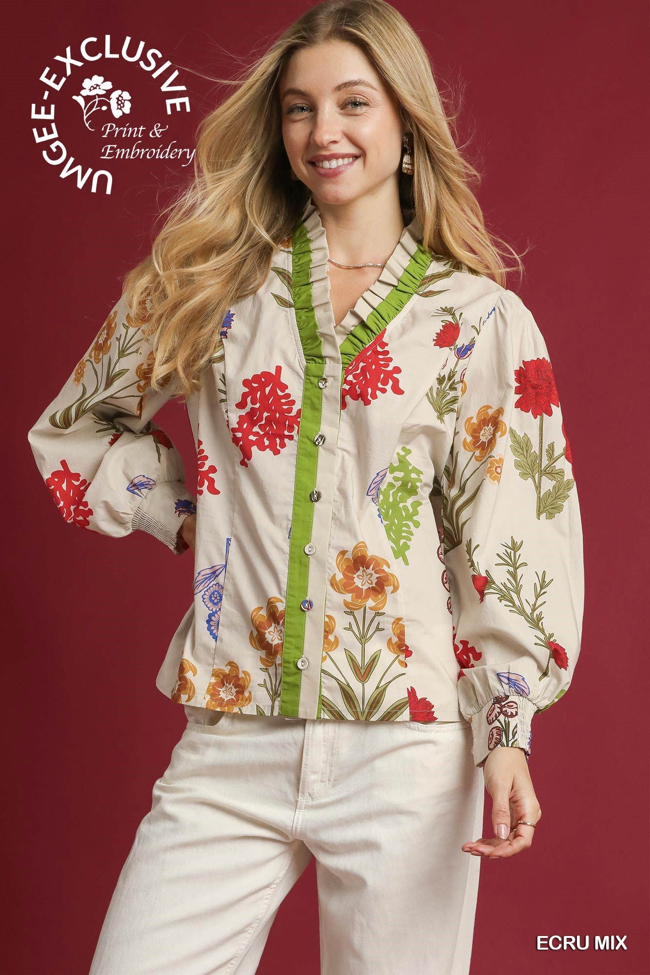 Floral Button Down Blouse