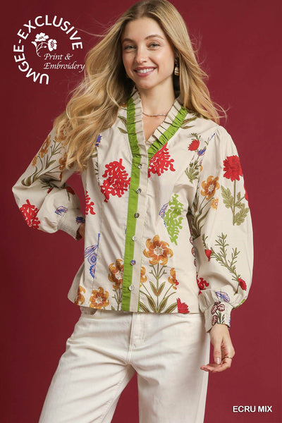 Floral Button Down Blouse