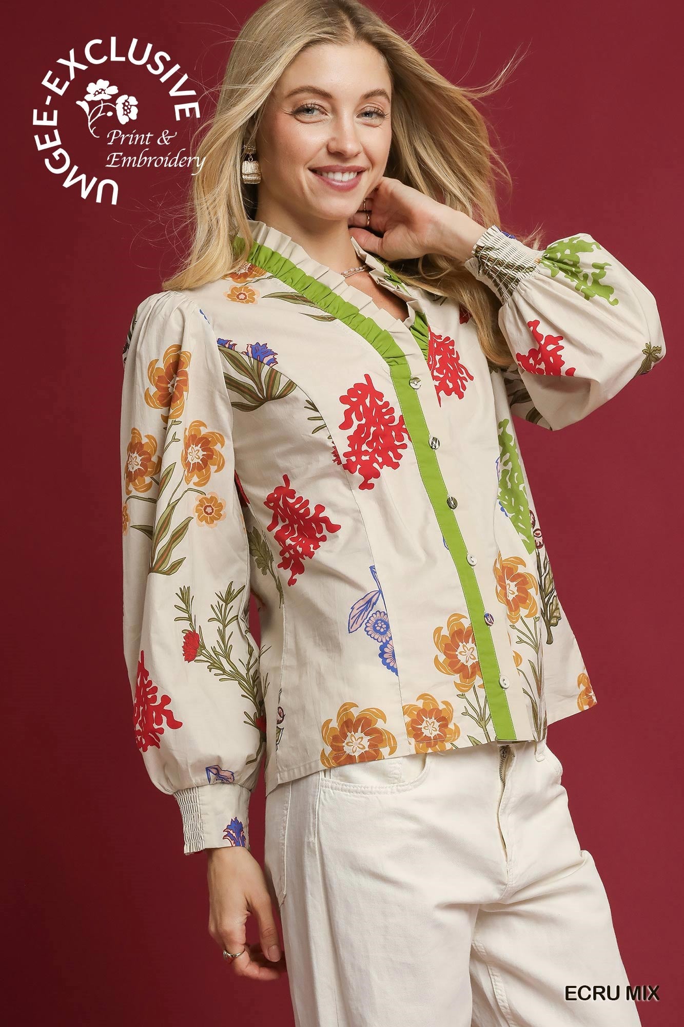Floral Button Down Blouse
