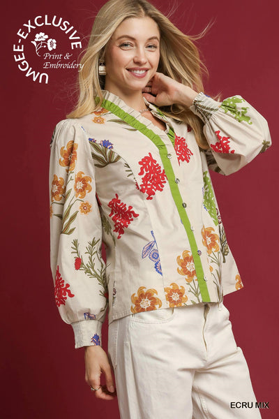 Floral Button Down Blouse