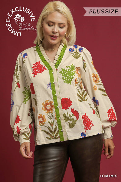Floral Button Down Blouse