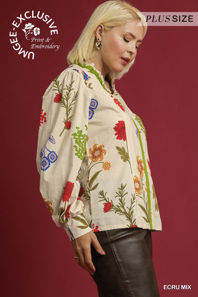 Floral Button Down Blouse