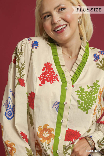 Floral Button Down Blouse