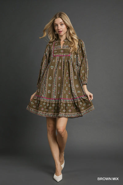 Boho Babydoll Mini Dress