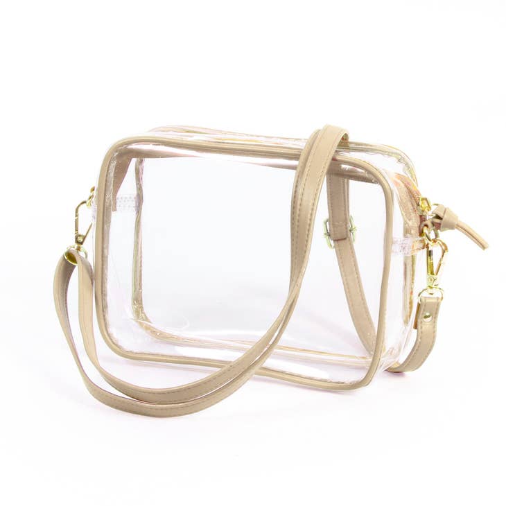 Clear Purse with Leather Strap