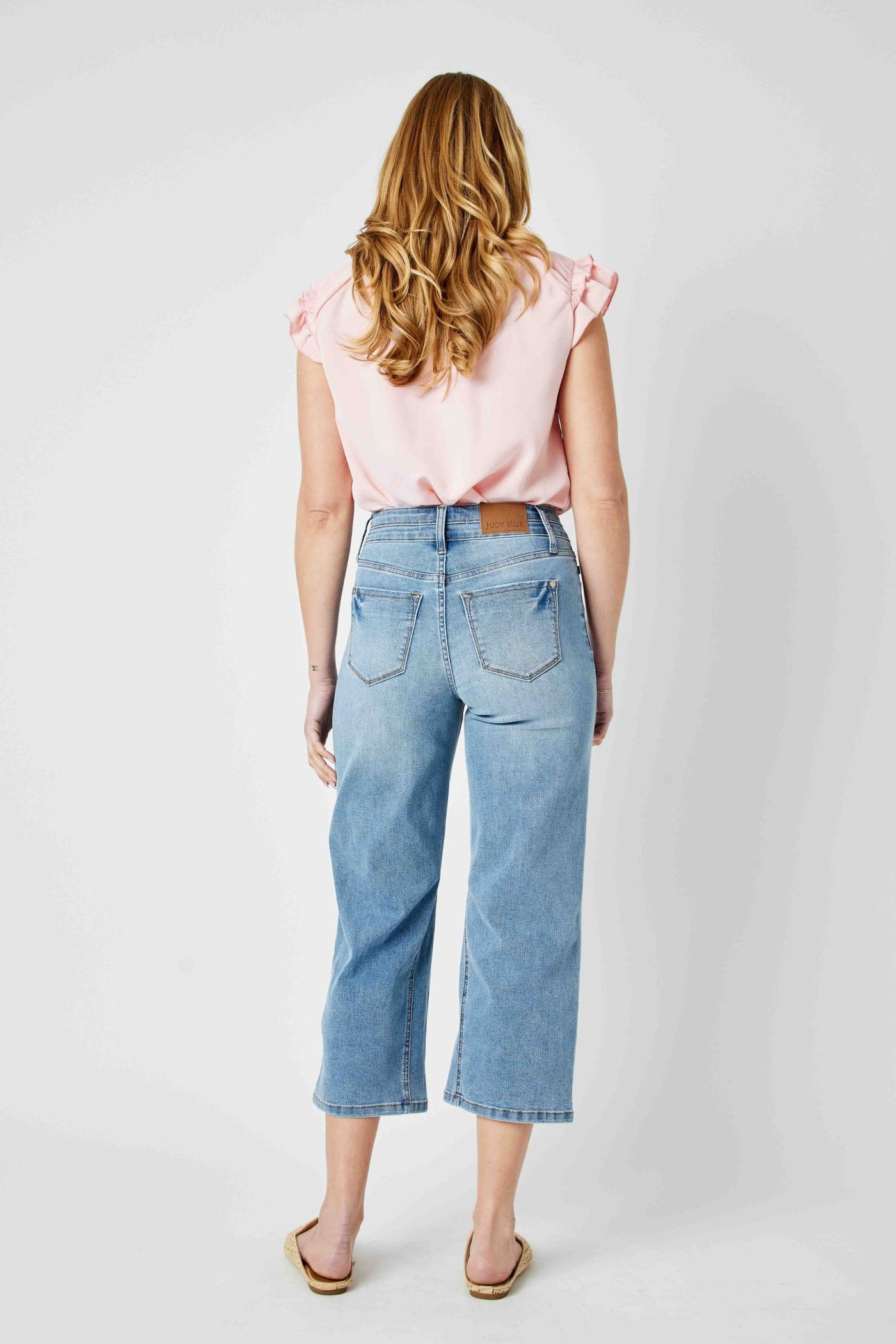 High Rise Double Waistband Cropped Jean