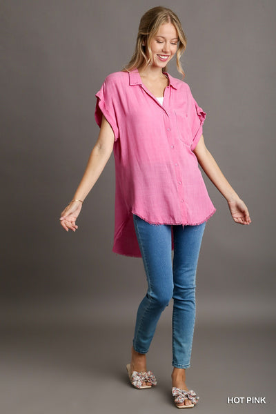 Mineral Wash Button Up Top