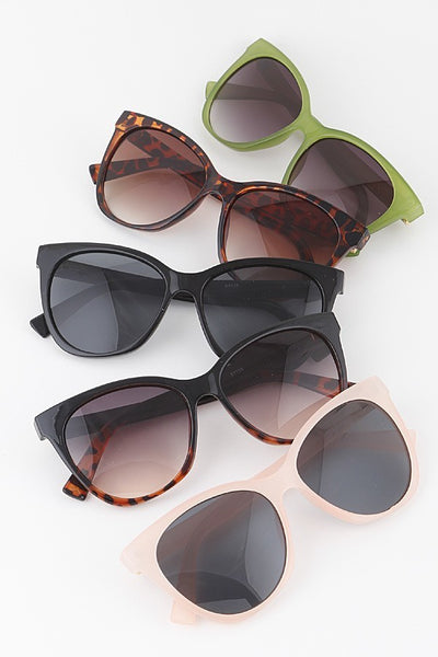 Minimal Round Cat Eye Sunglasses