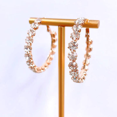 Brilliant Rhinestone Hoop Earring