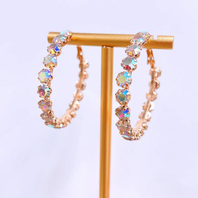 Brilliant Rhinestone Hoop Earring