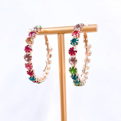 Brilliant Rhinestone Hoop Earring