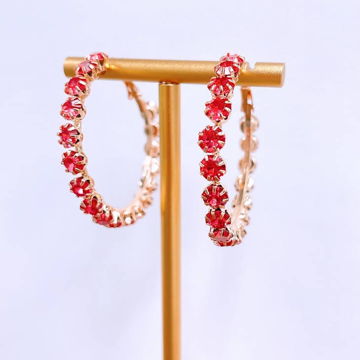 Brilliant Rhinestone Hoop Earring