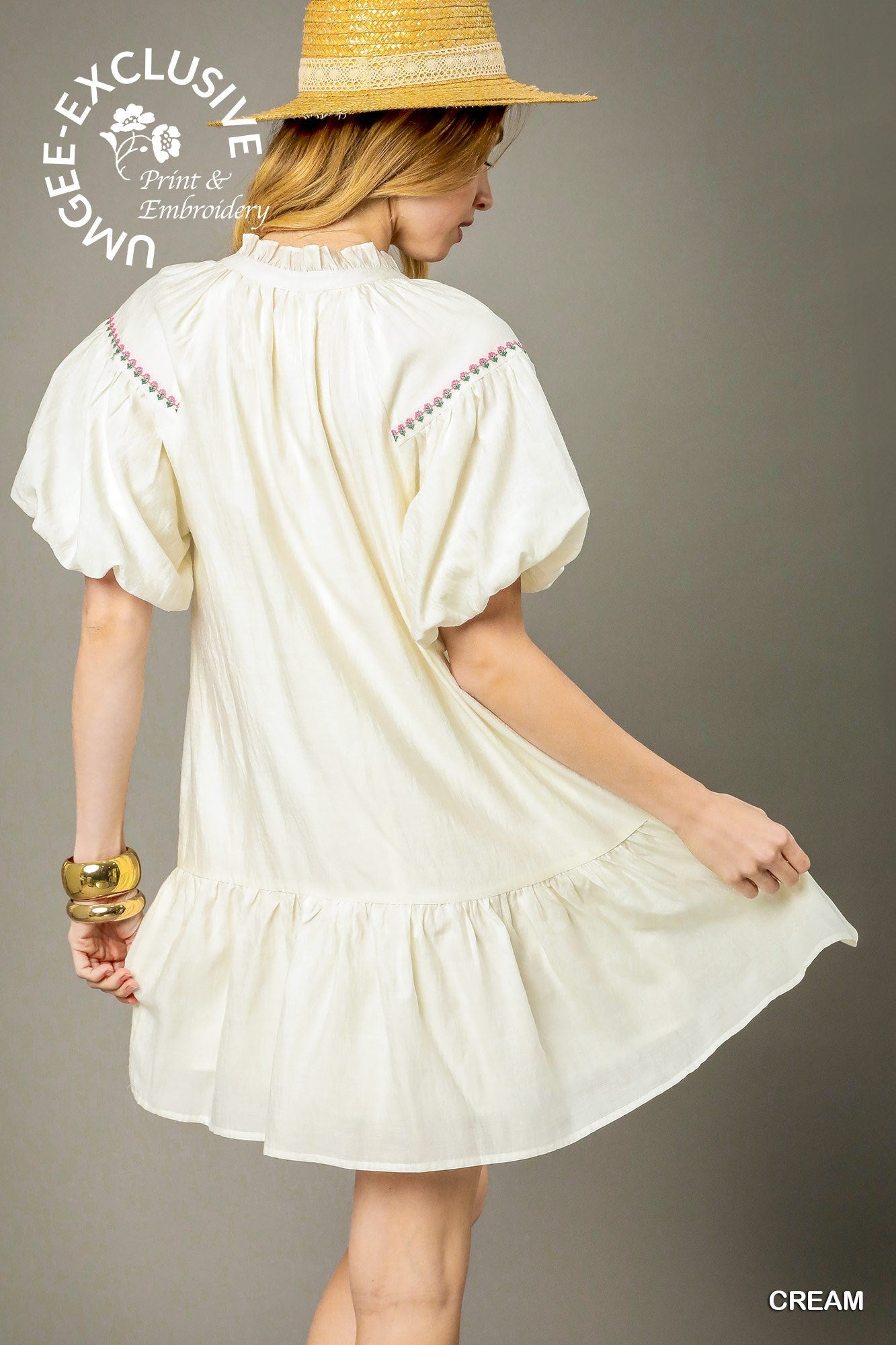 Floral Embroidered Mini Dress