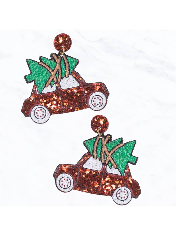 Glitter Christmas Car Earring