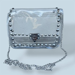 Studded Detail Clear Bag