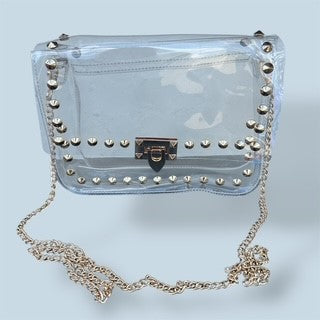 Studded Detail Clear Bag