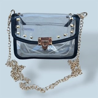 Studded Piping Detail Clear Bag