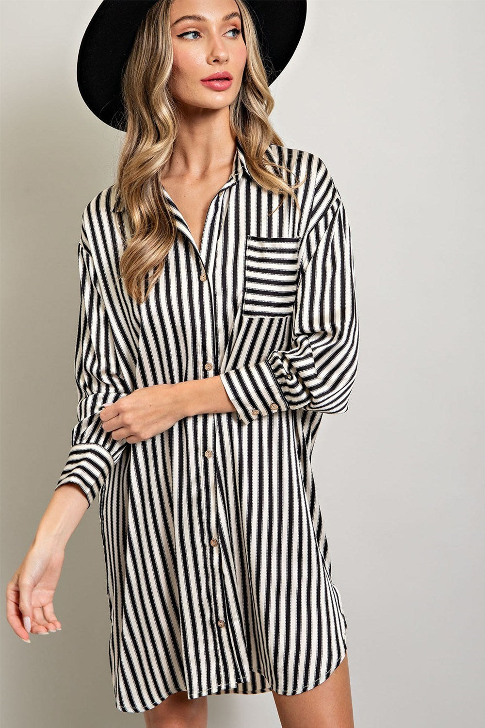 Striped Shirt Mini Dress