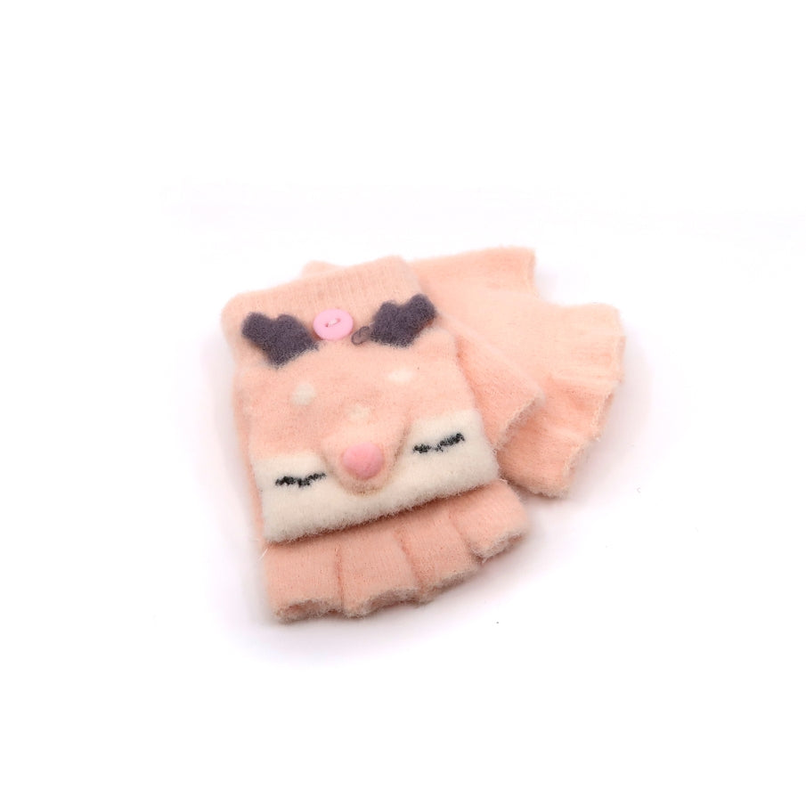 Kids Deer Knitted Gloves