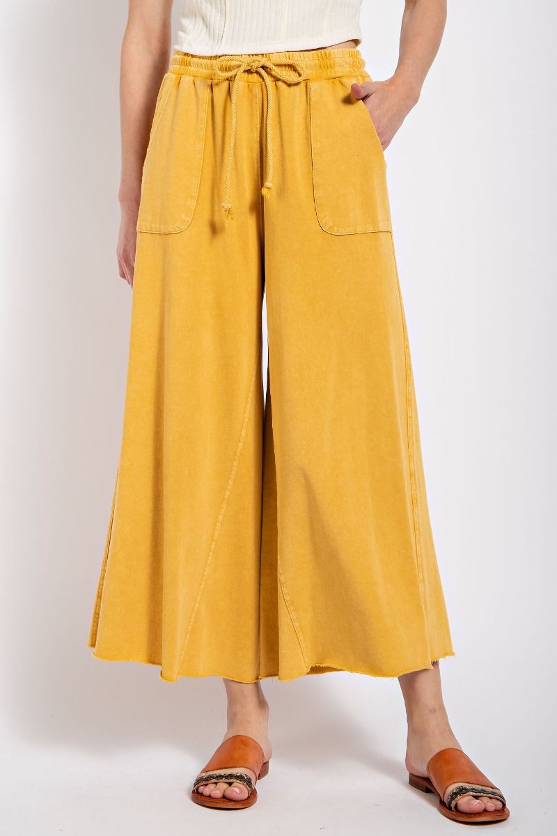 Terry Knit Wide Leg Pants