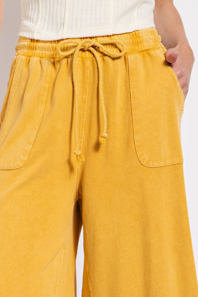 Terry Knit Wide Leg Pants