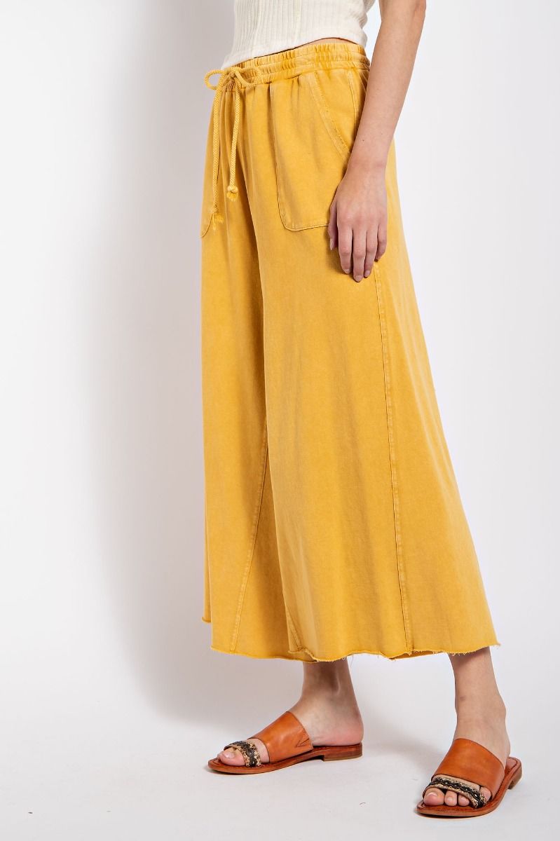 Terry Knit Wide Leg Pants