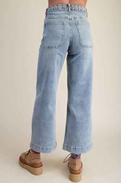 Stud Detail Denim Pants