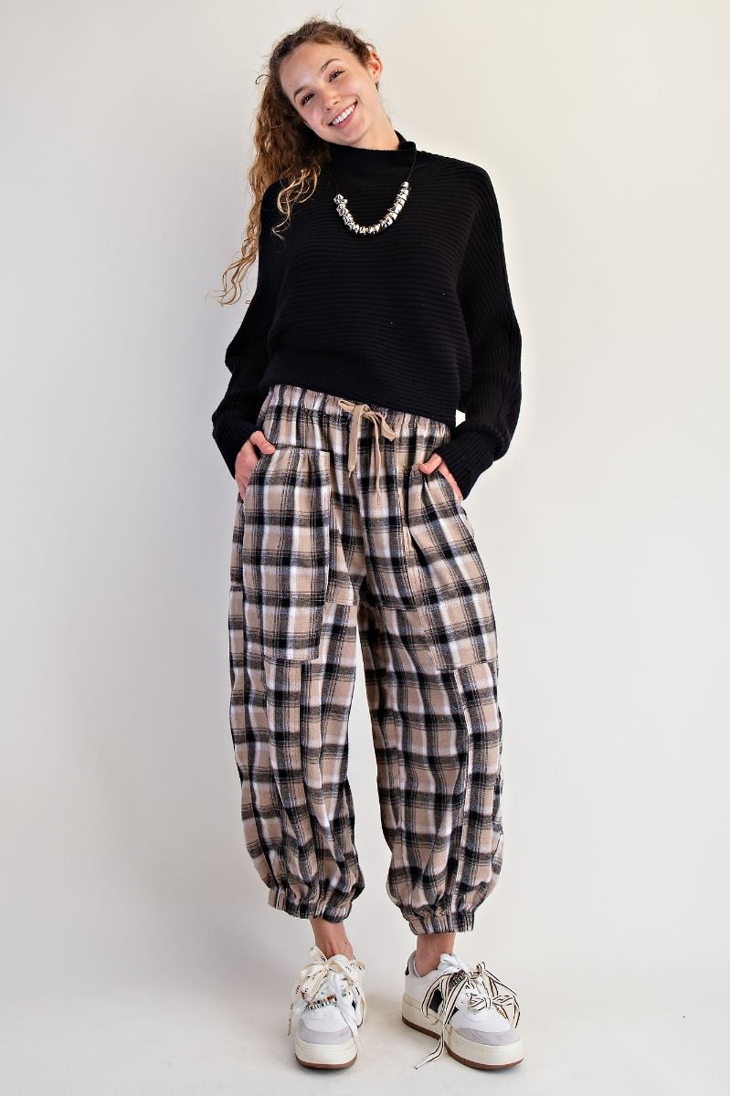 Mineral Wash Plaid Pants