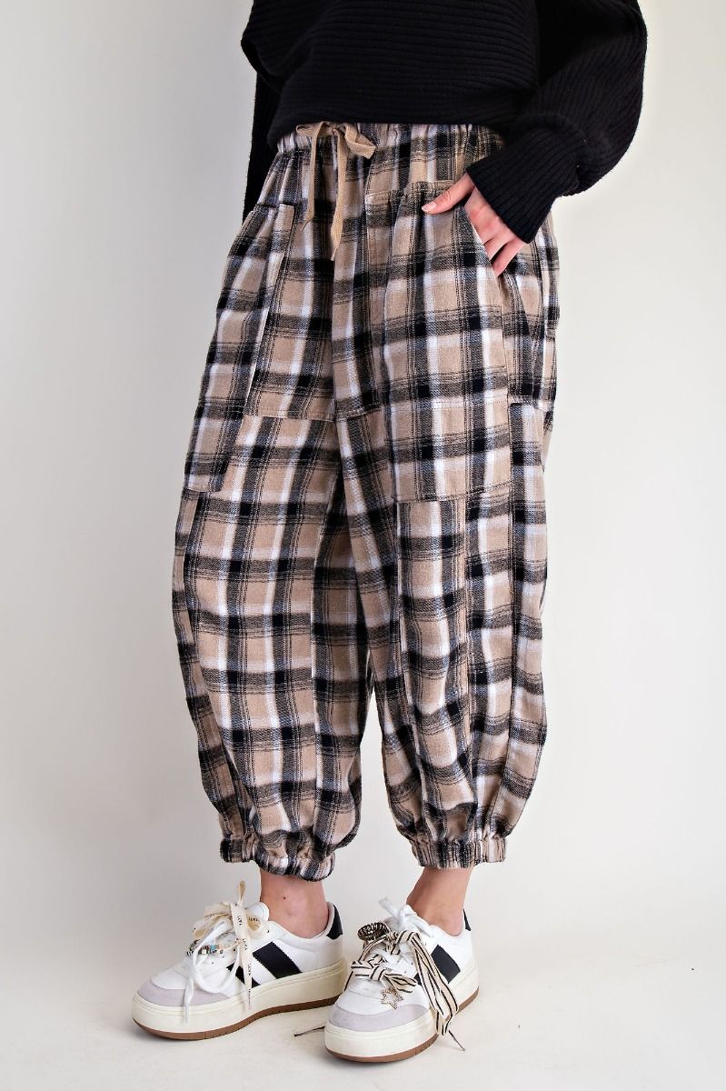 Mineral Wash Plaid Pants