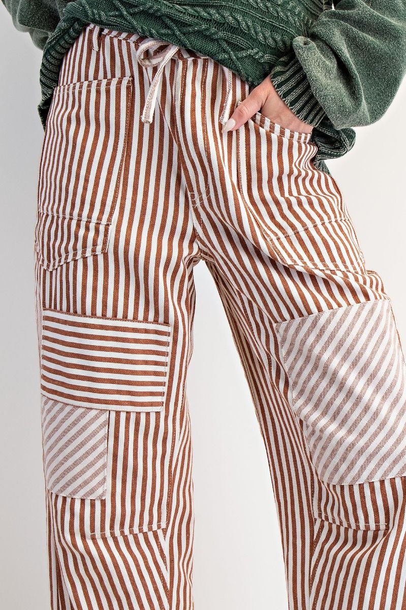 Striped Wash Twill Pants