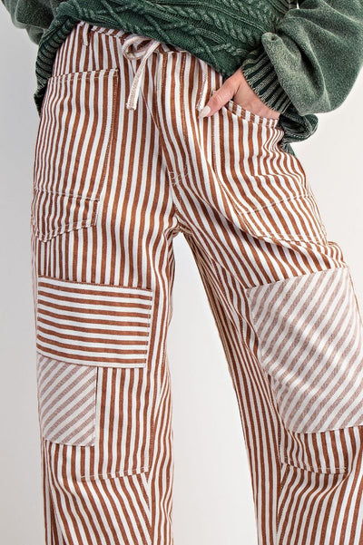 Striped Wash Twill Pants