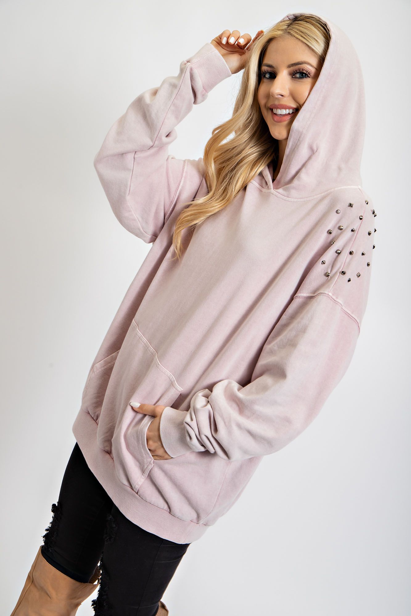 Mineral Wash Terry Hooded Pullover