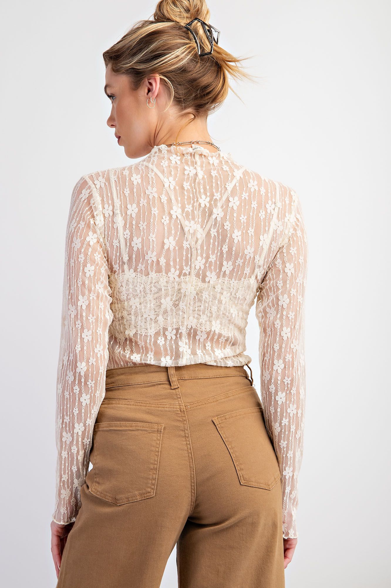 Flower Detail Lace Top