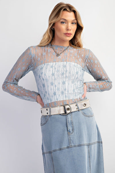 Flower Detail Lace Top