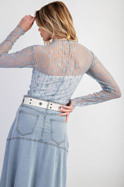 Flower Detail Lace Top