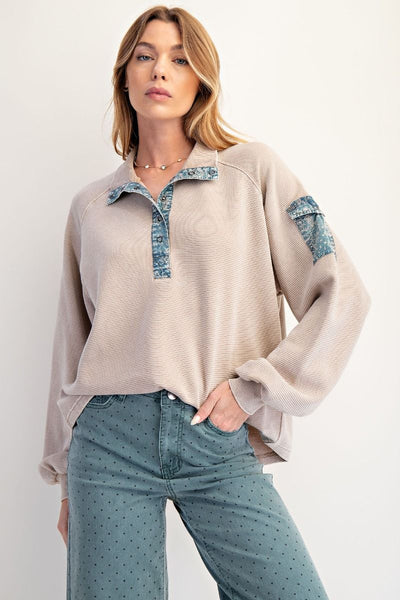 Mineral Wash Terry Knit Pullover