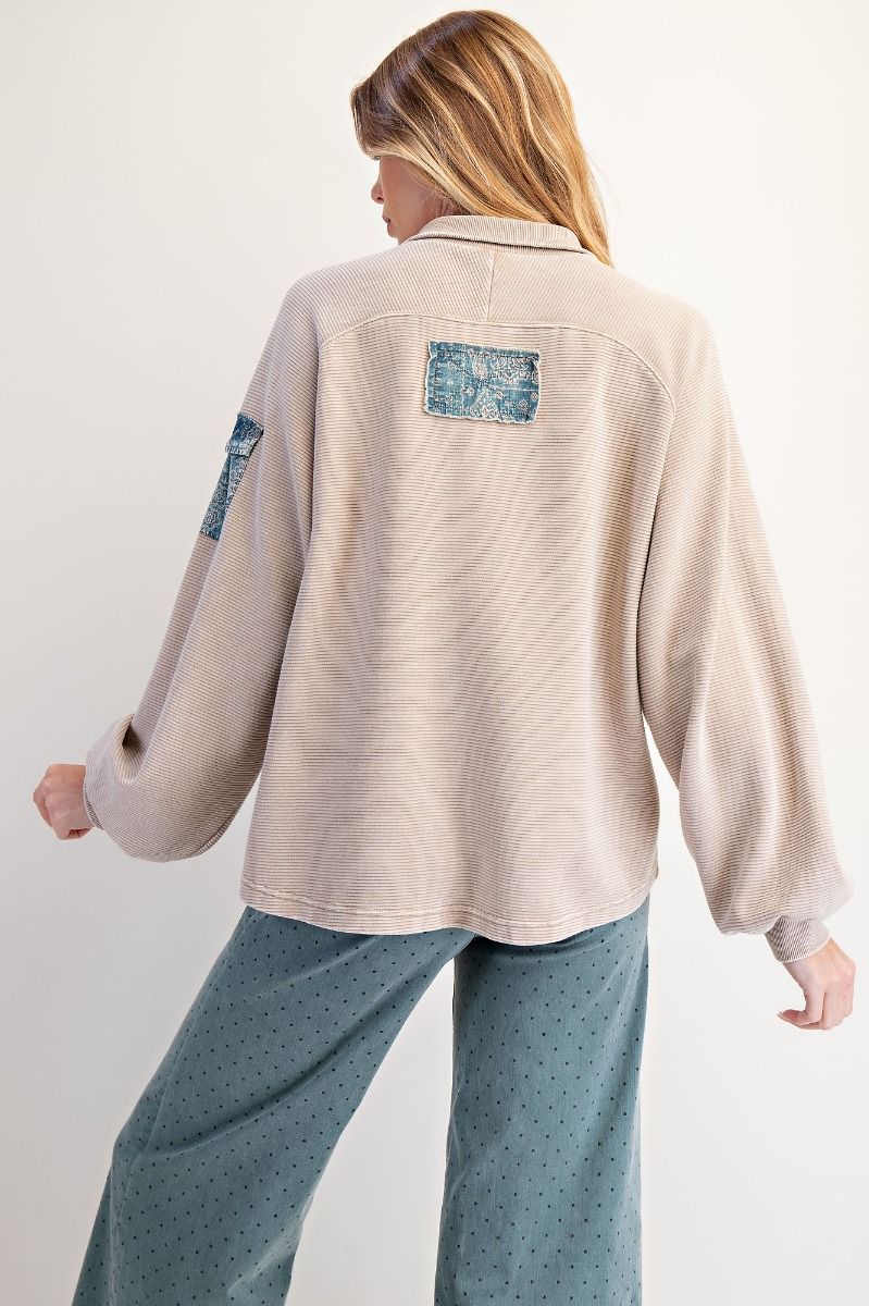 Mineral Wash Terry Knit Pullover