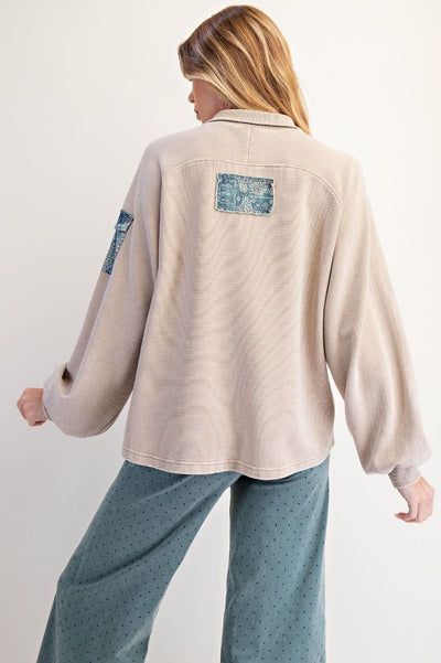 Mineral Wash Terry Knit Pullover