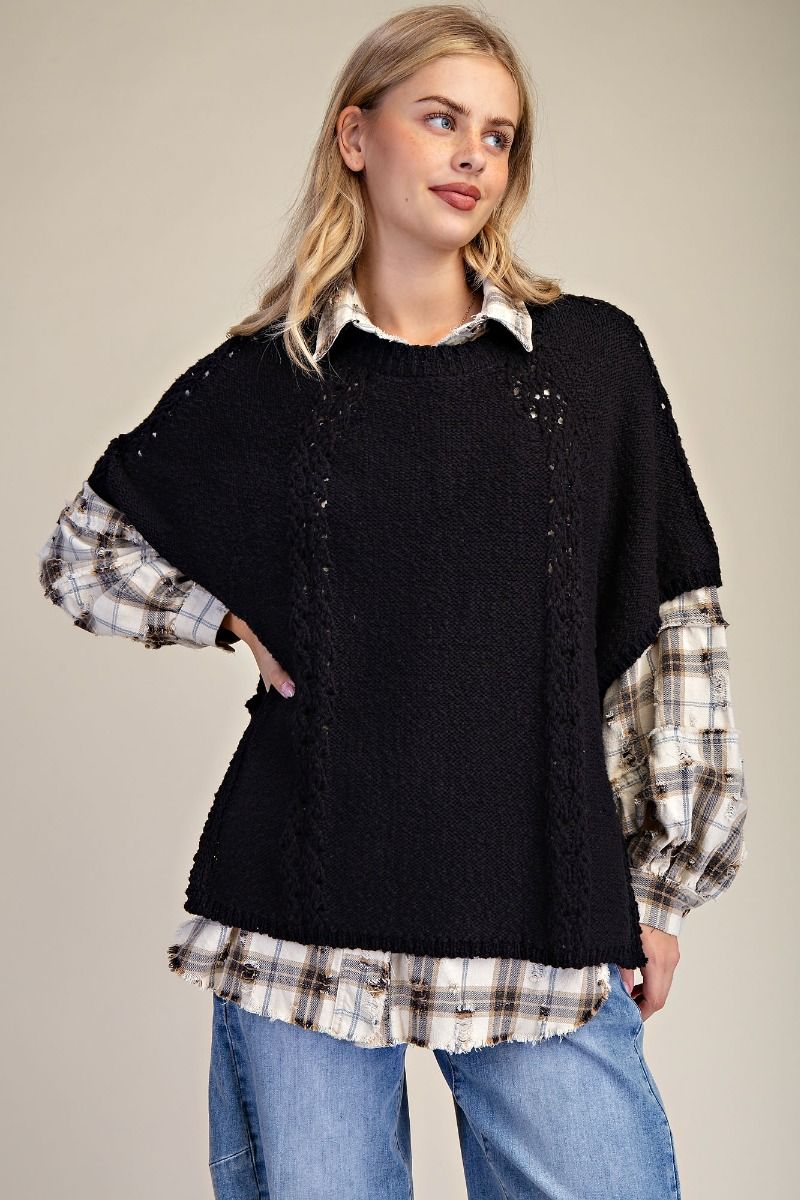 Half Sleeve Knitted Sweater