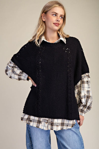 Half Sleeve Knitted Sweater