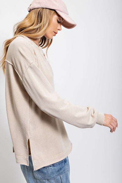 Mineral Wash Terry Knit Pullover