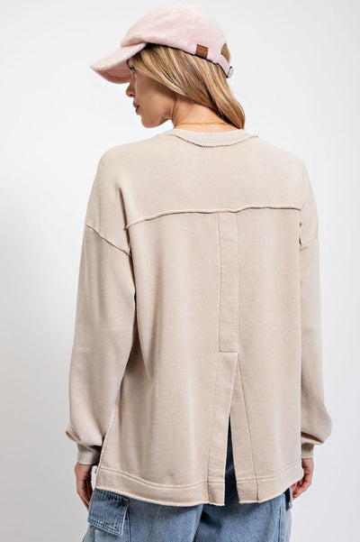 Mineral Wash Terry Knit Pullover