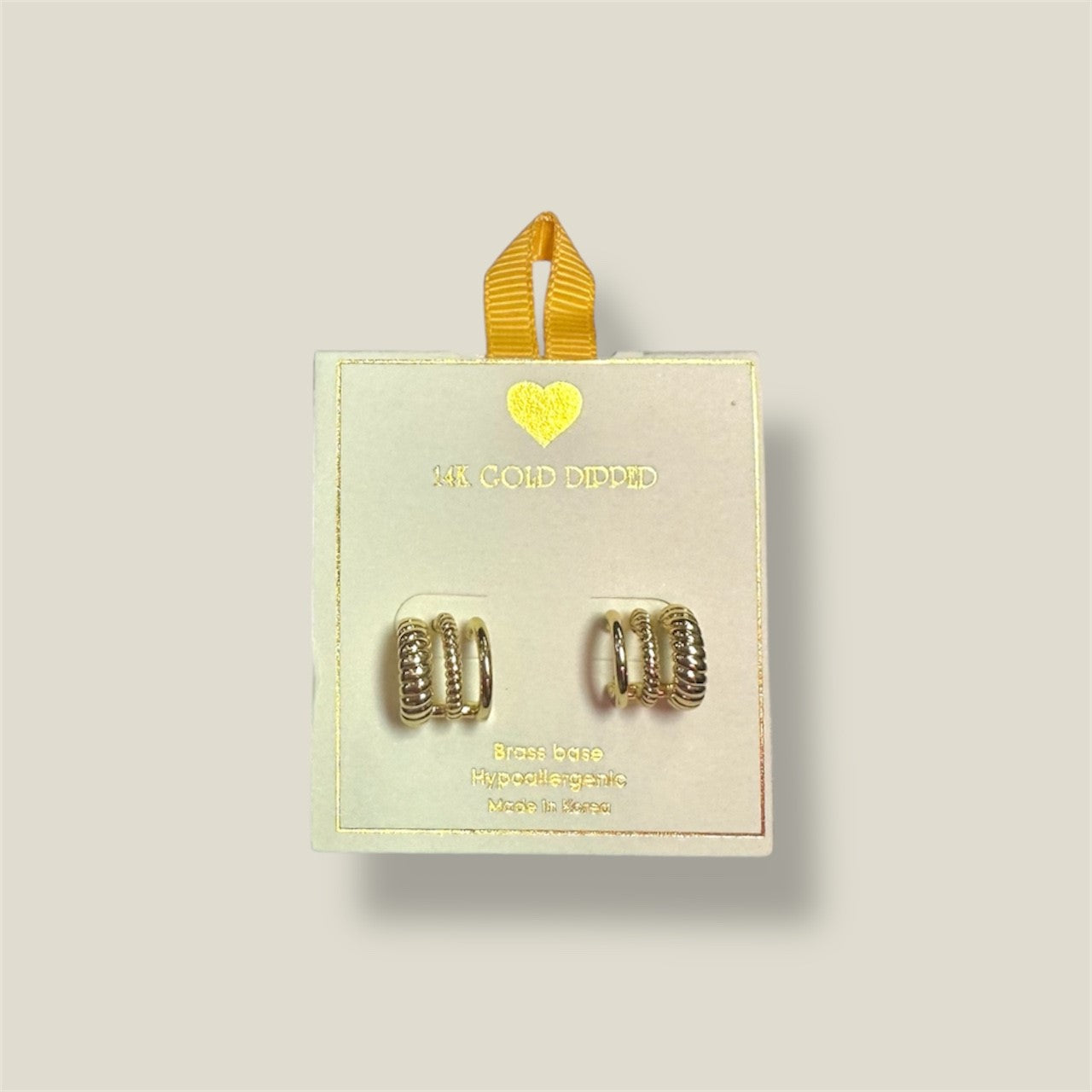 Triple Hoop Huggie Earring