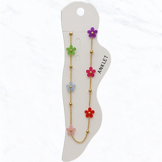 Beaded Flower Anklet