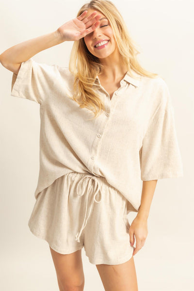 Linen Shorts & Shirt Set