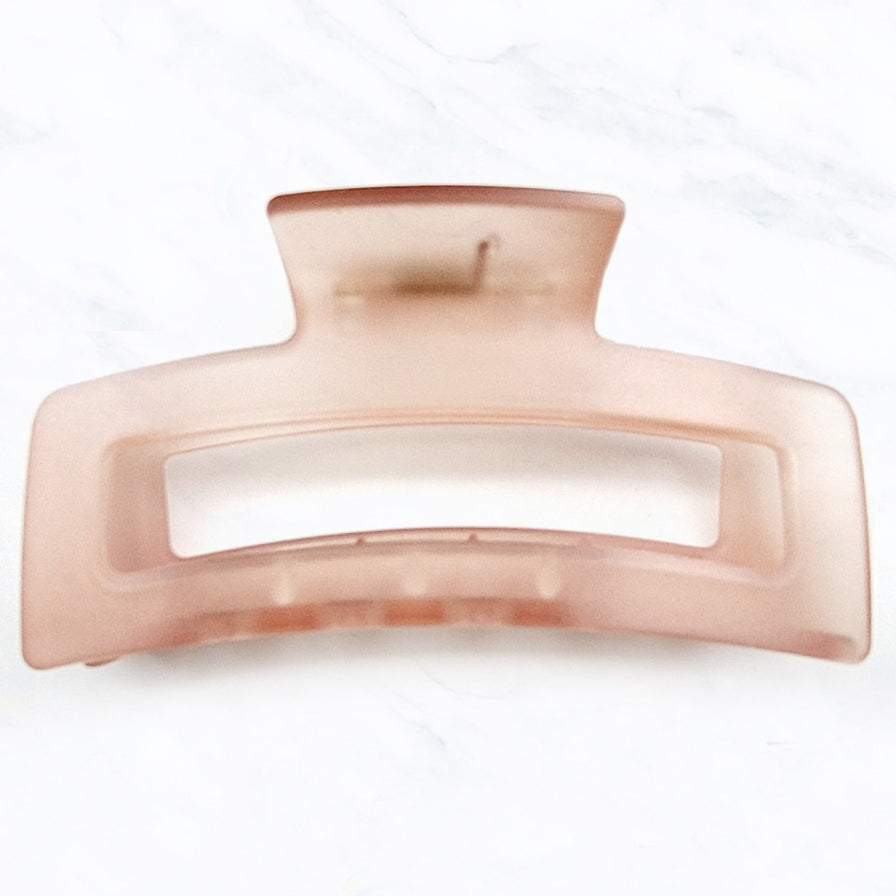 Transparent Open Rectangle Claw Clip